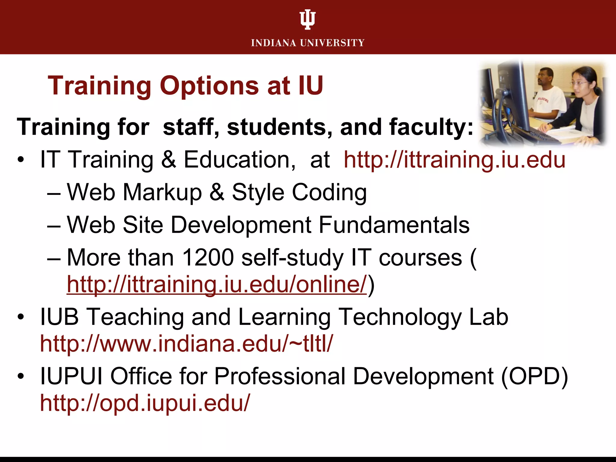 Web Publishing: An Overview of Tools and Service