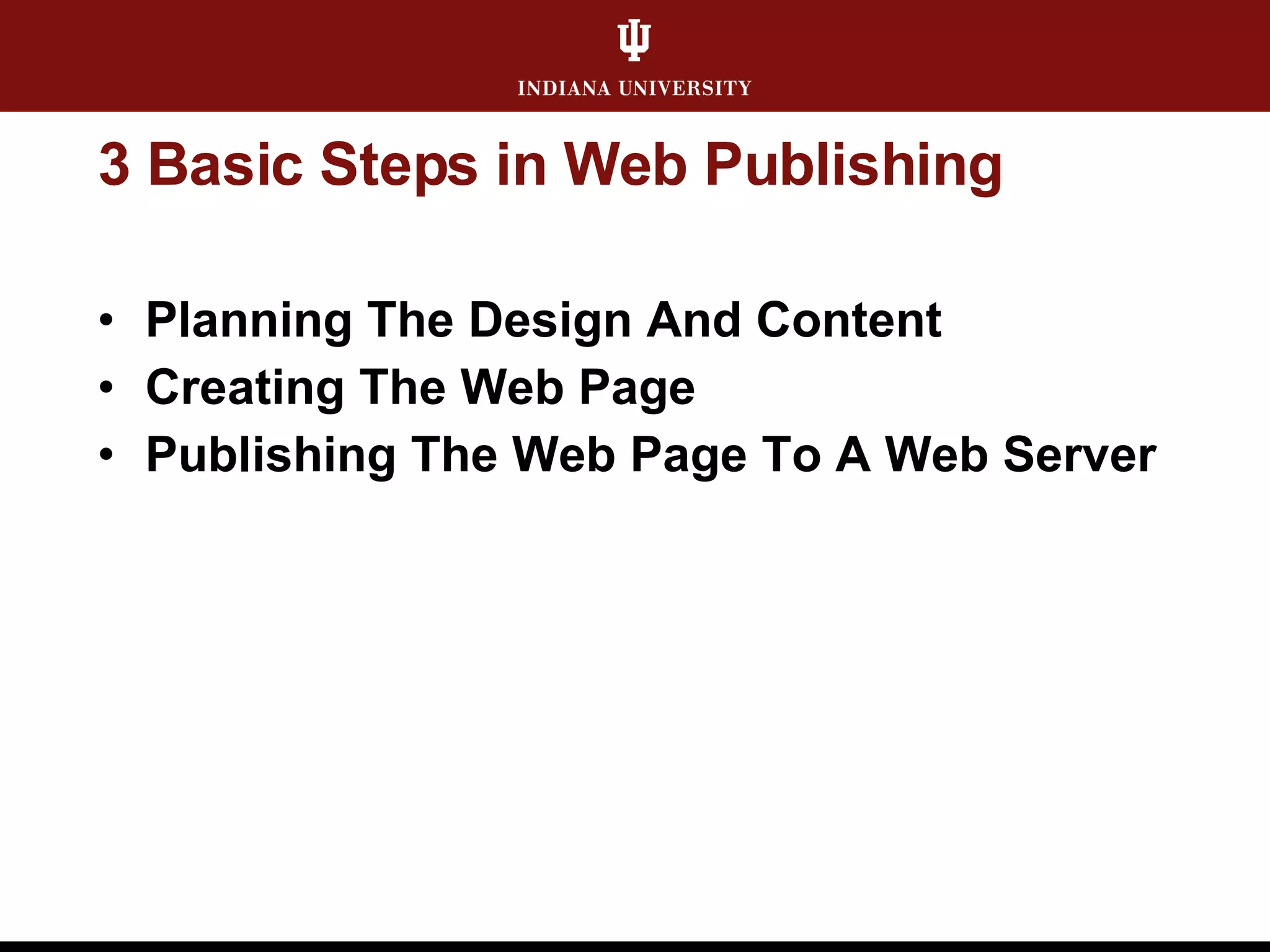 Web Publishing: An Overview of Tools and Service