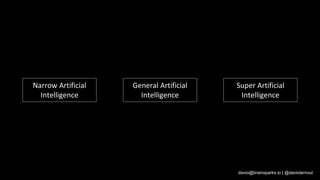 davio@brainsparks.io | @daviolarnout
Narrow Artificial
Intelligence
General Artificial
Intelligence
Super Artificial
Intelligence
 