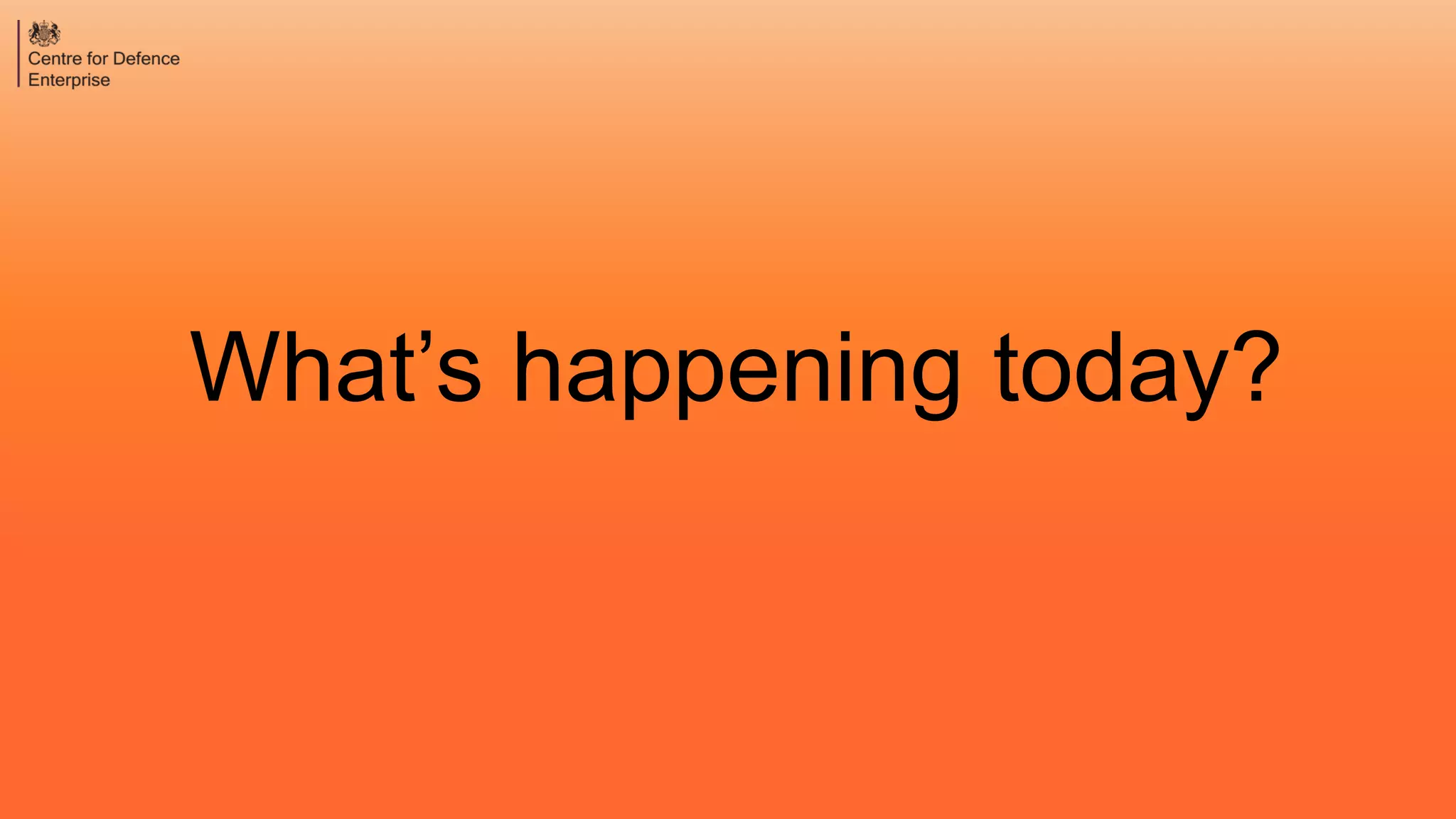 What’s happening today?
 