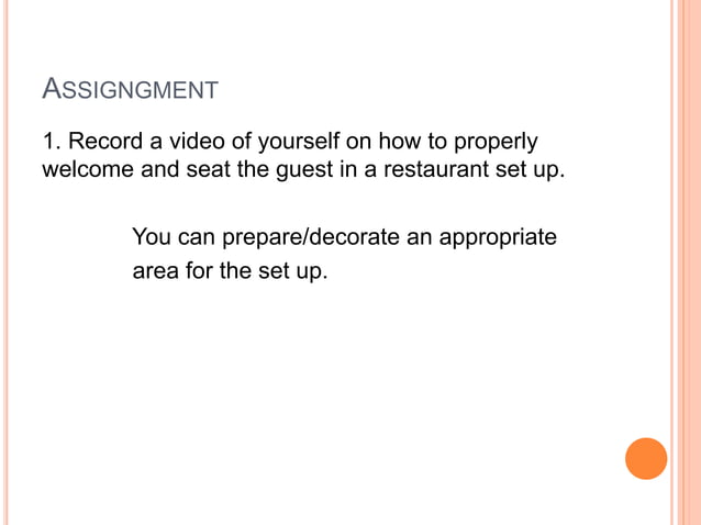 WELCOME AND SEAT THE GUESTS.pptx | Hotels and Motels | Travel Type