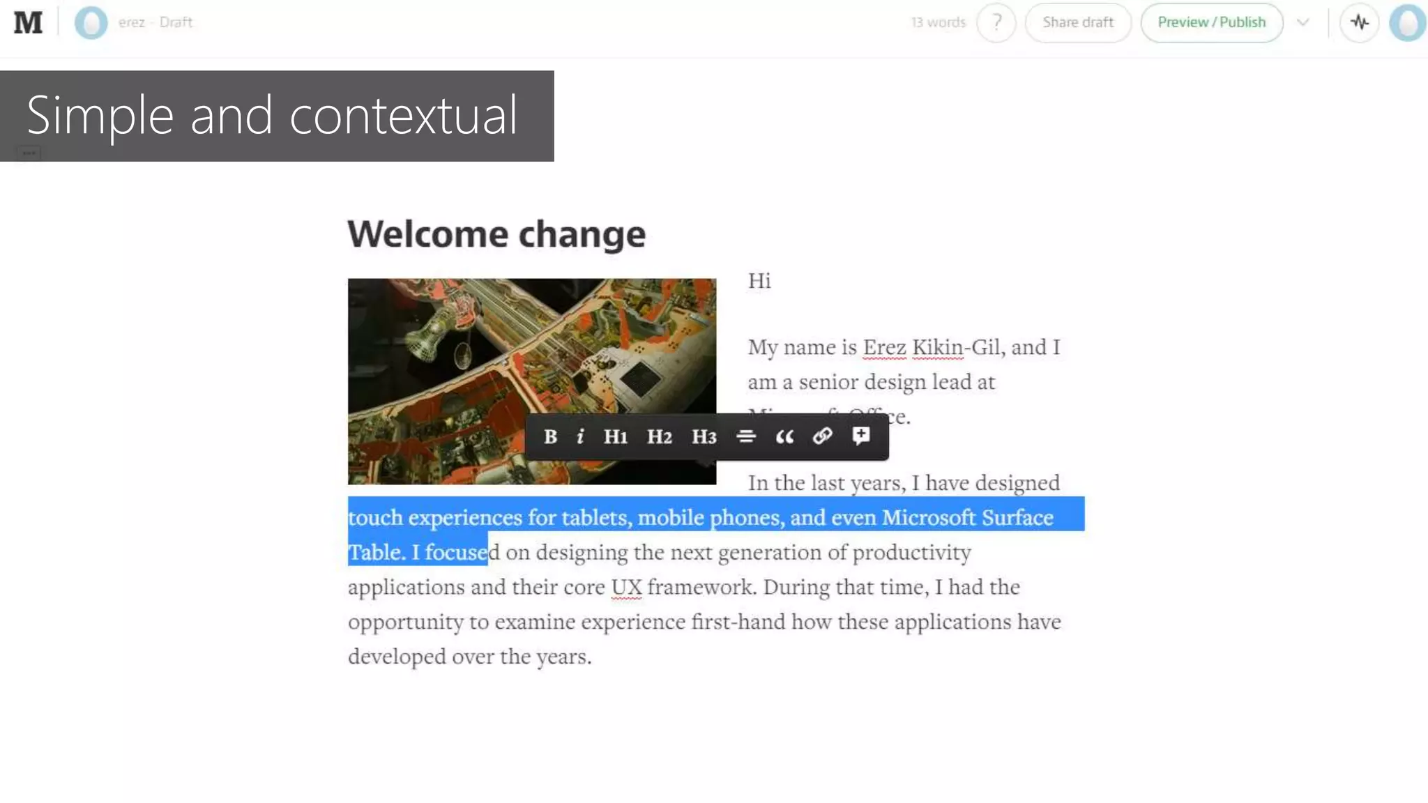 Simple and contextual
 