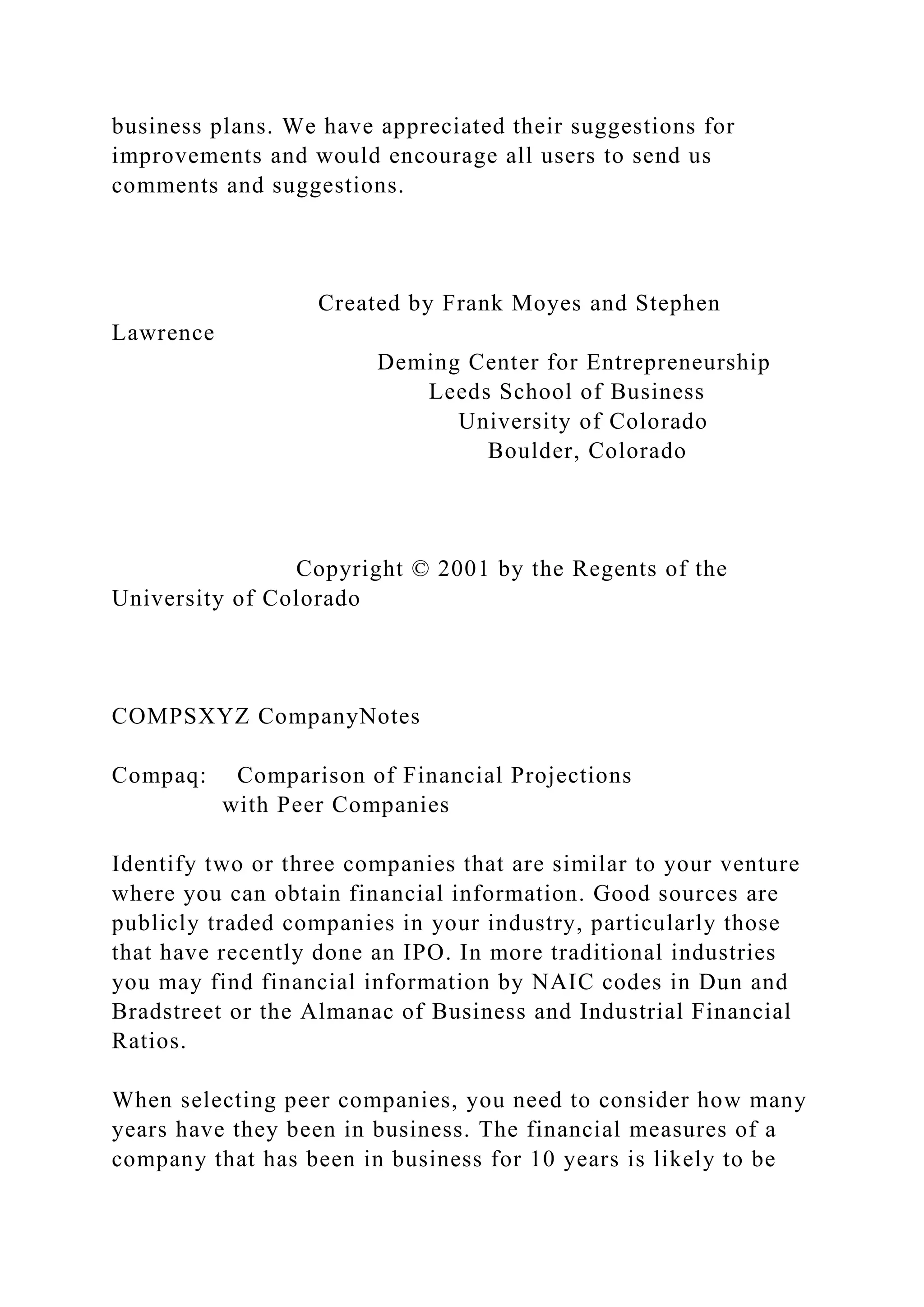 WELCOMEFinancial Projections ModelFor Business PlansFran.docx ...