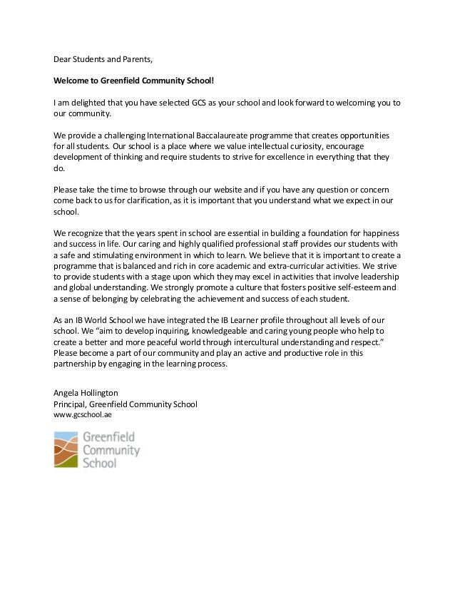welcome letter gcs principal welcome back to school letter to students