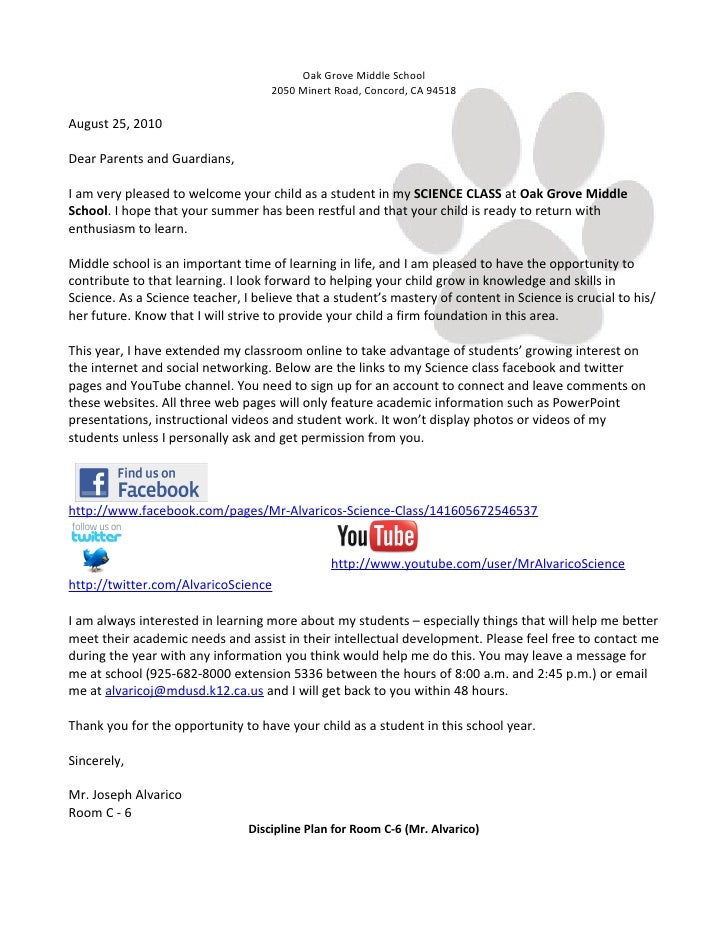 welcome letter 2010 2011 school welcome letter
