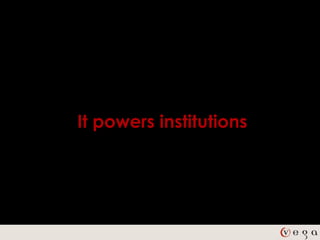 It powers institutions
 