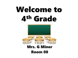 Welcome to
4th Grade
Mrs. G Minor
Room 08
 