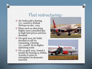 Fleet Restructuring Welcome to air india | PPTX