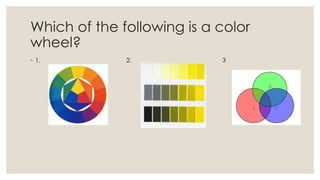 Which of the following is a color
wheel?
◦ 1. 2. 3
 