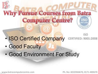 • ISO Certified Company
• Good Faculty
• Good Environment For Study
 