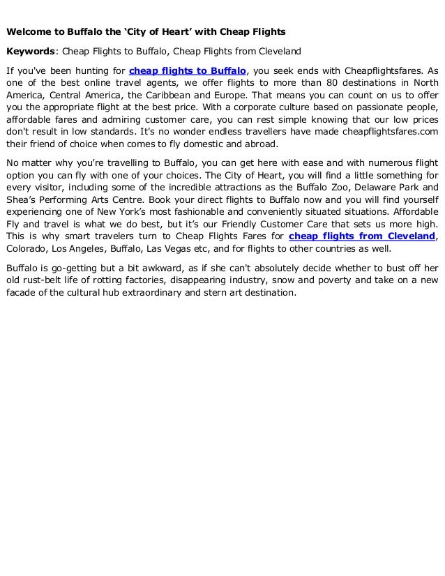 to buffalo the ‘city of heart’ with cheap flights