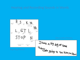 Hearing and Recording Sounds in Words 
Beginning of lessons 
After a series of lessons 
 