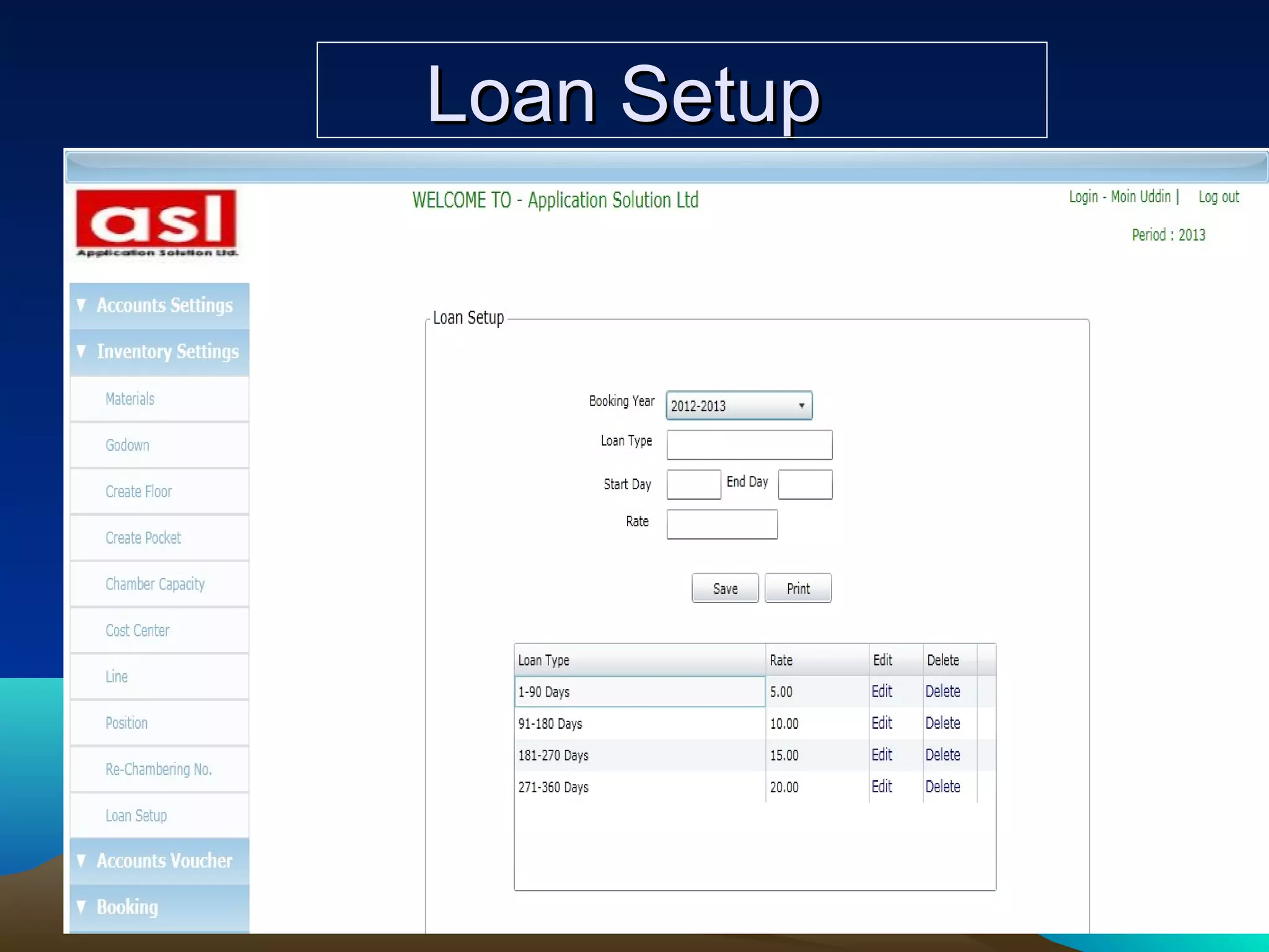 Loan SetupLoan Setup
 