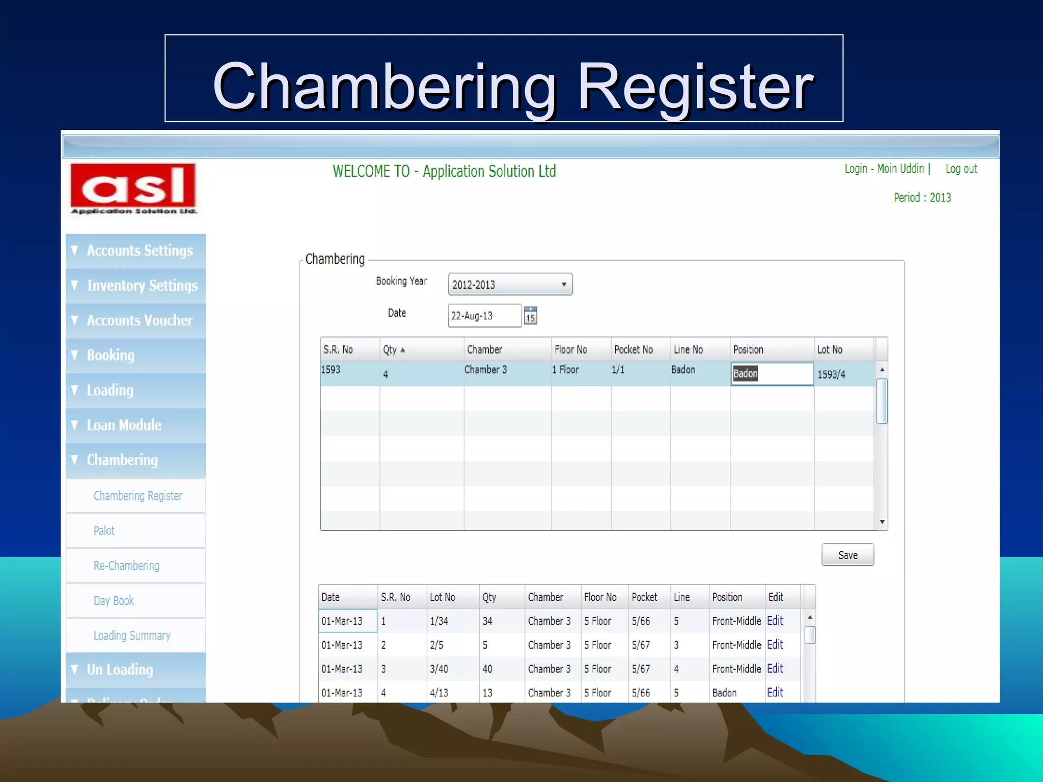 Chambering RegisterChambering Register
 