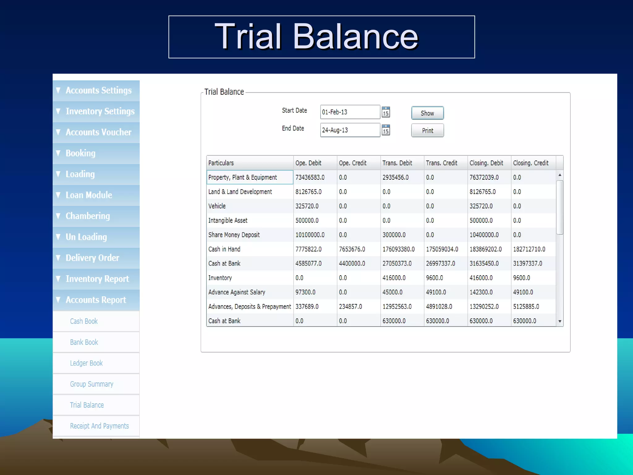 Trial BalanceTrial Balance
 