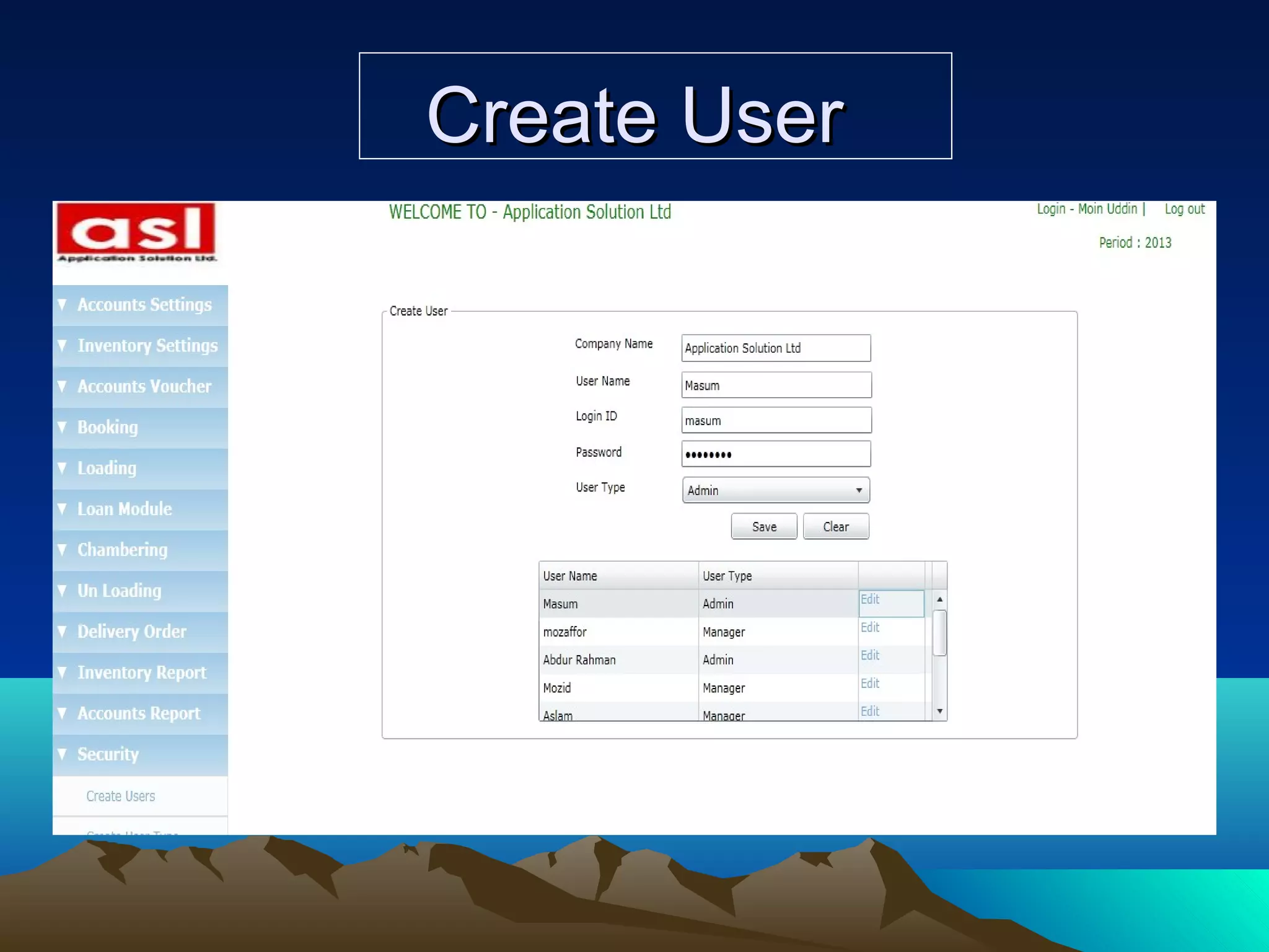 Create UserCreate User
 