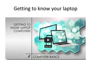Getting to know your laptop

 