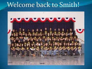 Welcome to Fifth Grade! Welcome back to Smith! 