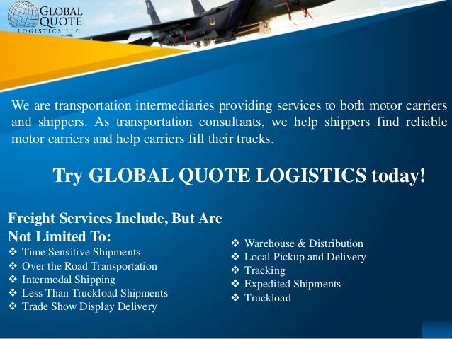 Welcome to global quote logistics llc