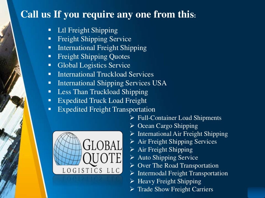 Welcome to global quote logistics llc