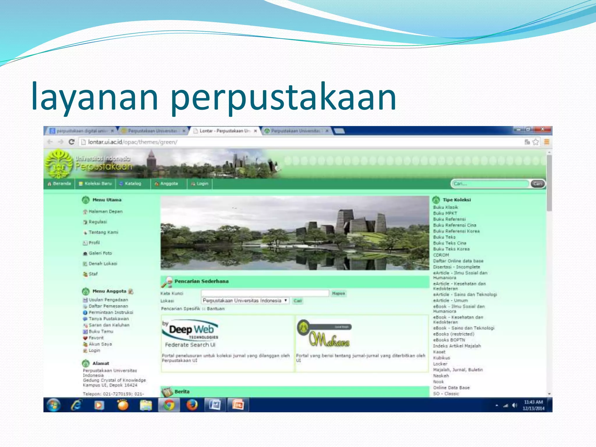 layanan perpustakaan
 