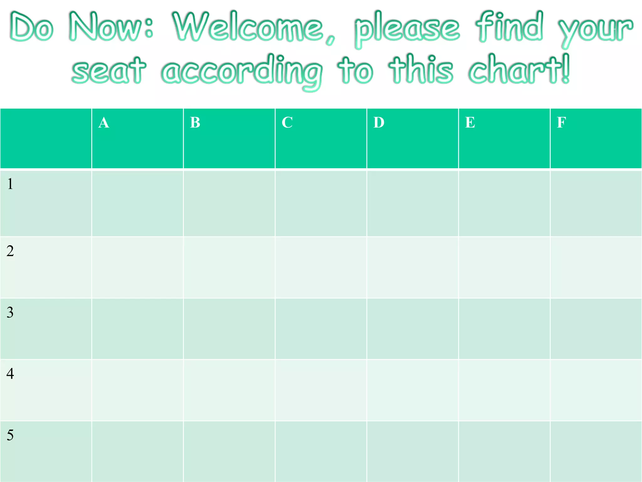 A B C D E F 1 2 3 4 5 