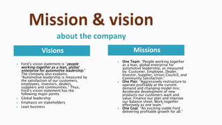 Welcome to my presentation ford motor company | PPTX