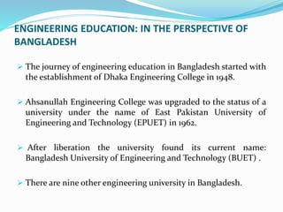 Improve engineering learning in university, perspective of bangladesh ...