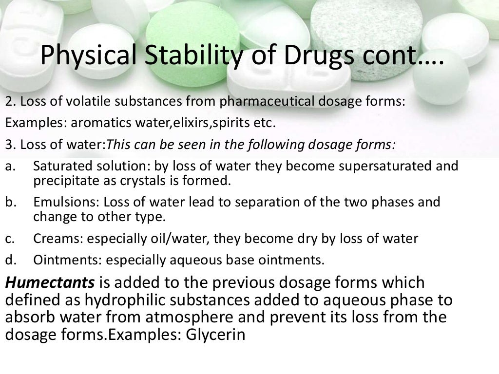 Drug stability