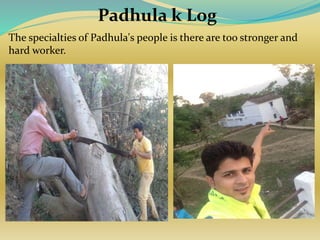 Padhula k Log
The specialties of Padhula's people is there are too stronger and
hard worker.
 