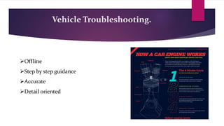 Vehicle Troubleshooting.
Offline
Step by step guidance
Accurate
Detail oriented
 