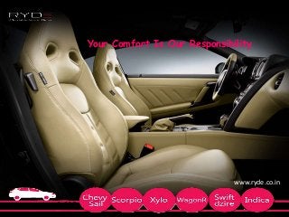 Your Comfort Is Our Responsibility
www.ryde.co.in
 