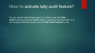 Tally audit | PDF