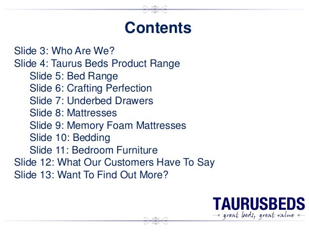Welcome To Taurus Beds