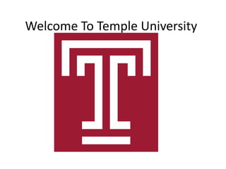 Welcome To Temple University 
