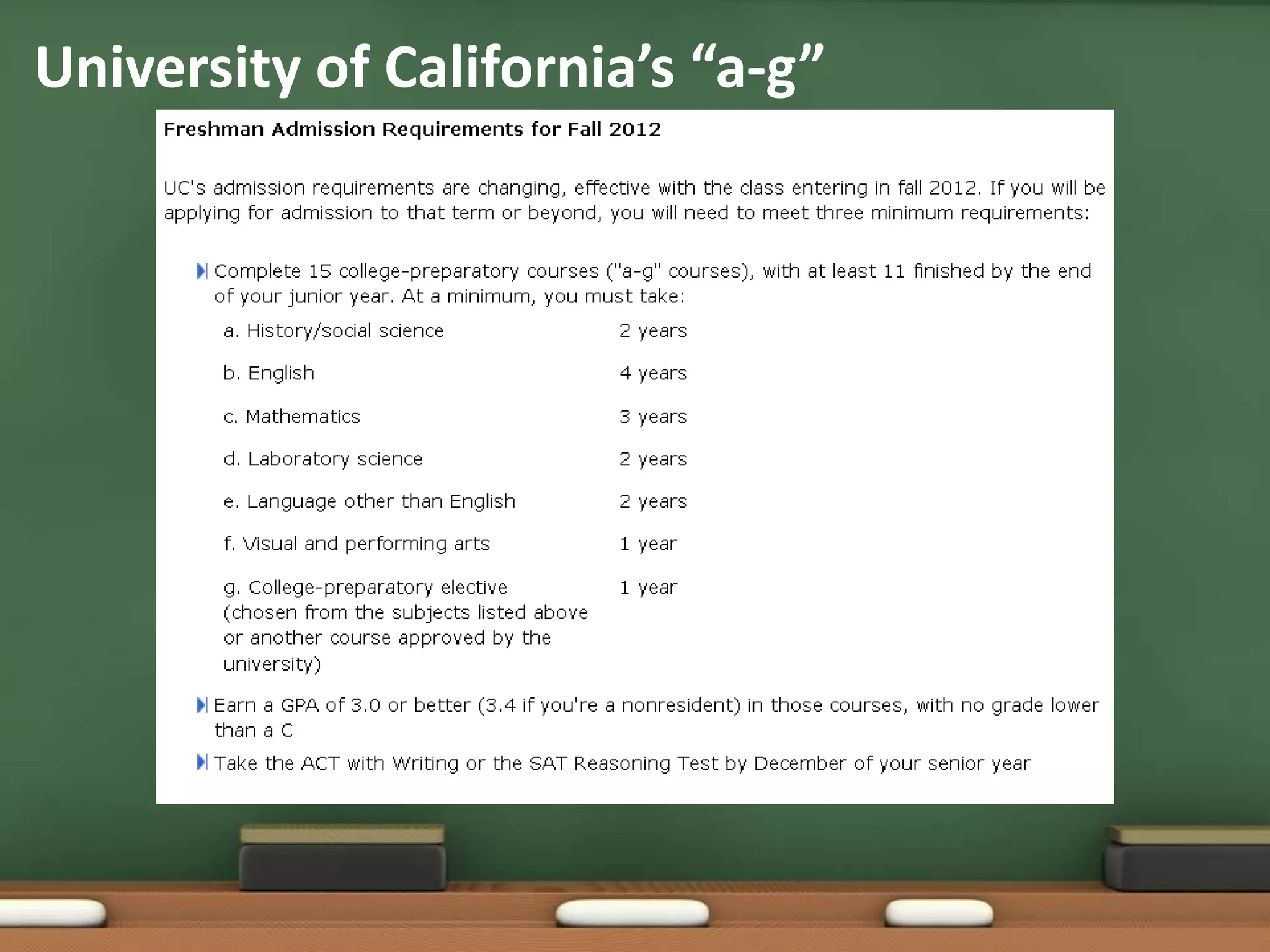 University of California’s “a-g”