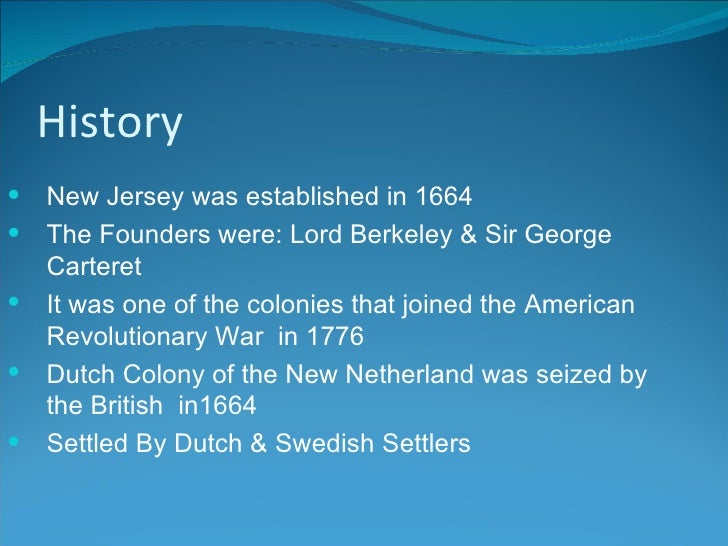 + Facts about the new jersey colony