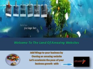Welcome To The Land Of Amazing Websites
Add Wings to your business by
Owning an amazing website
Let’s accelerate the pace of your
business growth with
 