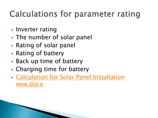 installation of grid solar panel of electrical department | PPTX