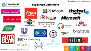 LEADING DIGITAL TRANSFORMATION
Transalis – Sustaining Your Digital Transformation
Transalis – Building Your Digital Vision
Supported Customers
11
 