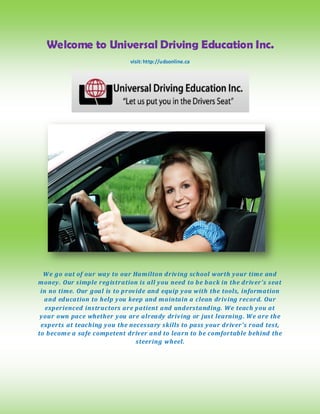 Beginner Driving School Burlington