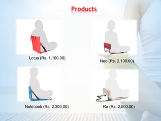 Lotus (Rs. 1,100.00)
Neo (Rs. 2,100.00)
Notebook (Rs. 2,300.00) Ra (Rs. 2,500.00)
 