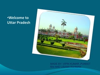 •Welcome to
Uttar Pradesh
MADE BY: VIPIN KUMAR ,PUNEET
RAI AND USAMA RAHMAN
 