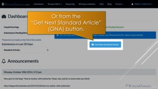 Or from the 
“Get Next Standard Article” 
(GNA) button.  
