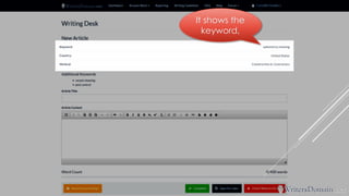 It shows thekeyword,  