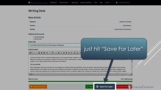 just hit “Save For Later”  