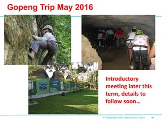 Gopeng Trip May 2016
193rd September 2015 -Welcome to Year 6
Introductory
meeting later this
term, details to
follow soon…
 