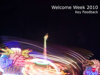 Welcome Week 2010 Key Feedback 