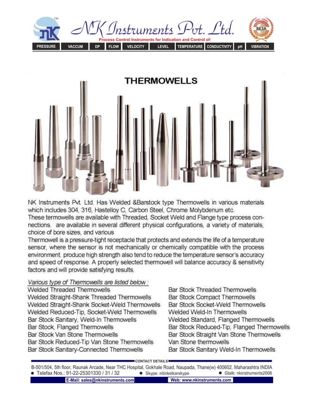 Welded sanitary weld in thermowell PDF
