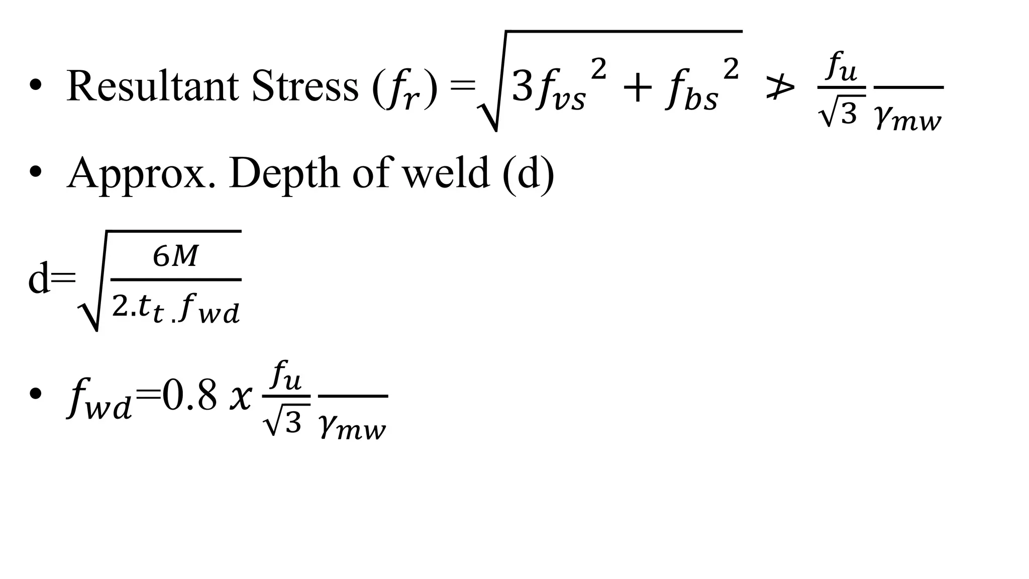 design of fillet welds and design specifications | PPTX